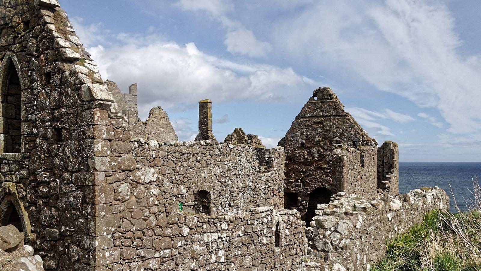 The clifftop ruins of Dunnottar Castle above the North Sea