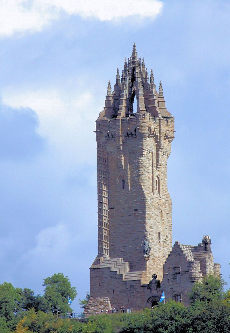 The Victorian Wallace Monument tower on Abbey Craig